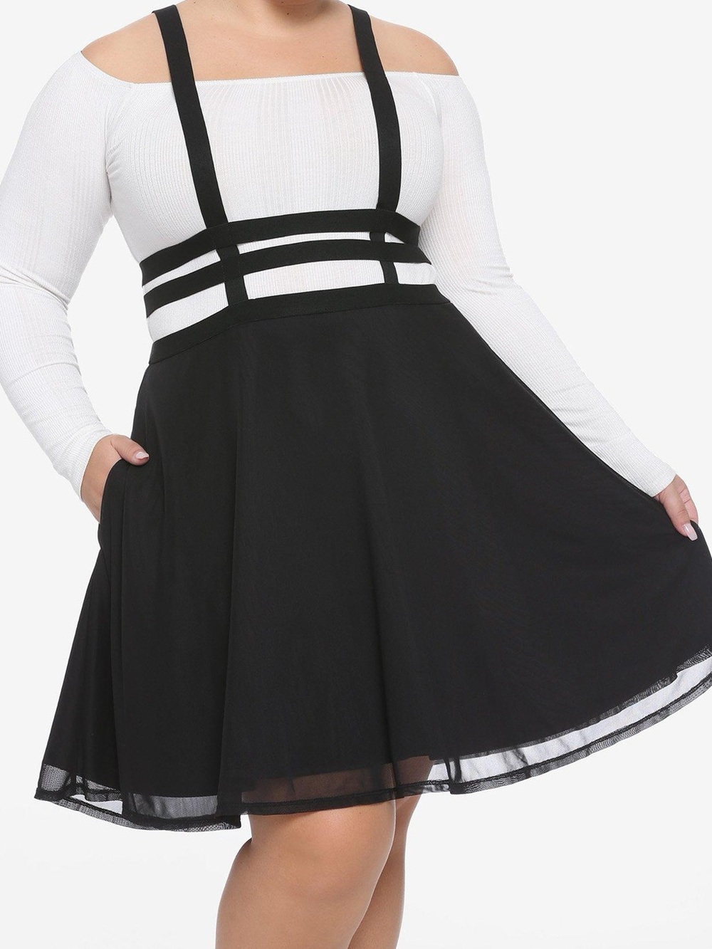 NWOT HOT TOPIC SUSPENDER CAGE SWING SKIRT SZ 2X